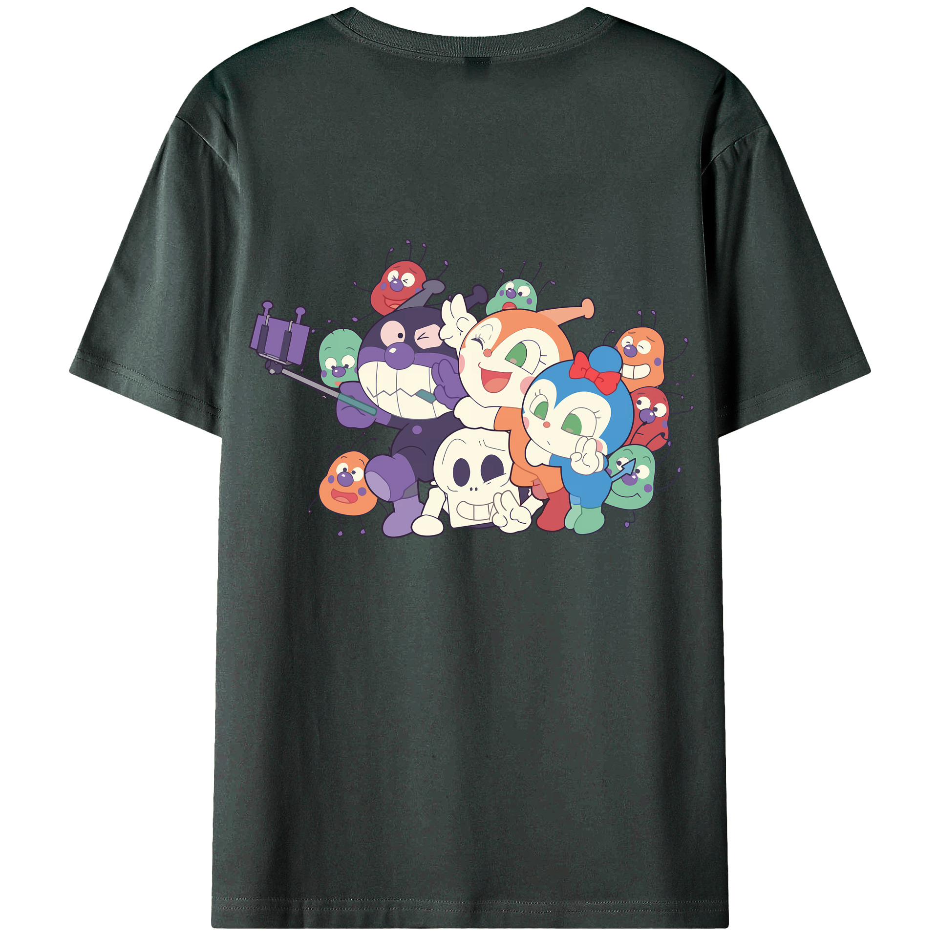 （画像用） アンパンマン Anpanman 綿100％ メンズ半袖Tシャツ（バックプリント） 通気性